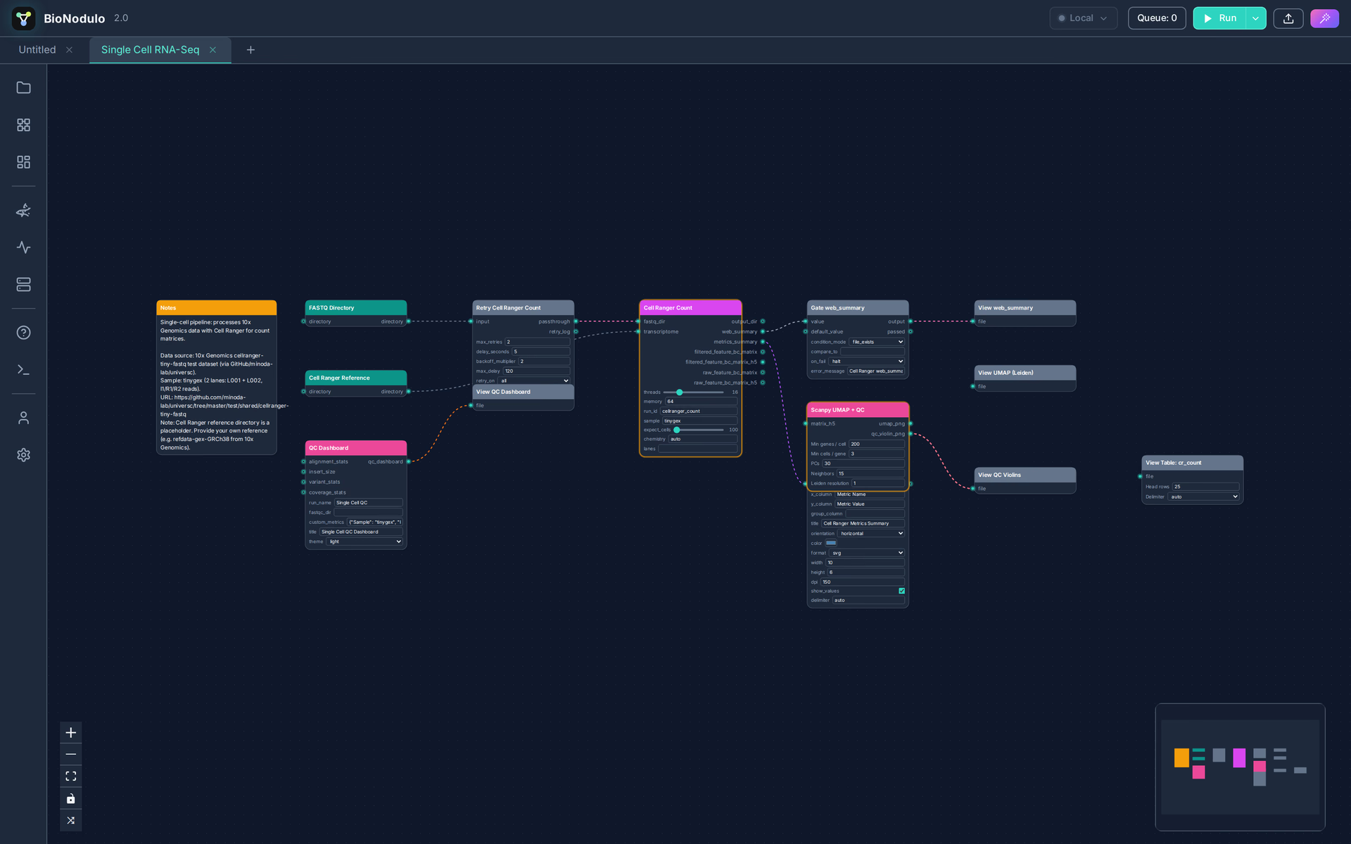 BioNodulo canvas screenshot